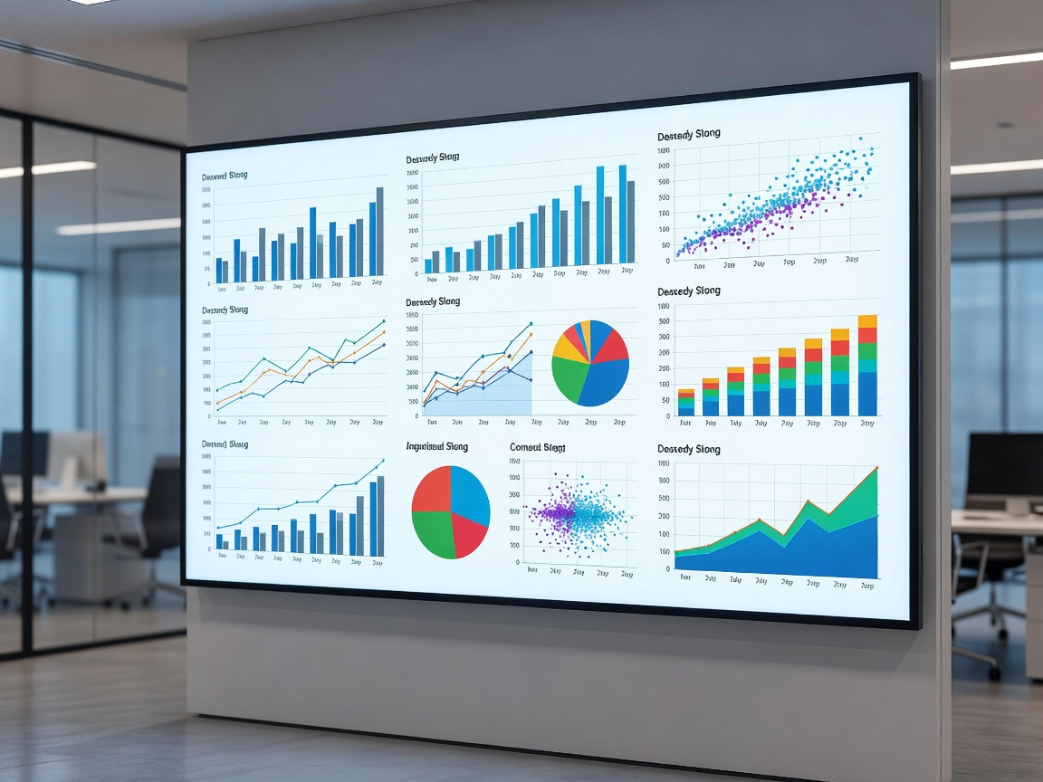 Detailed charts and graphs representing business intelligence metrics